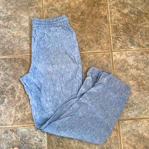 100% linen wide leg pants